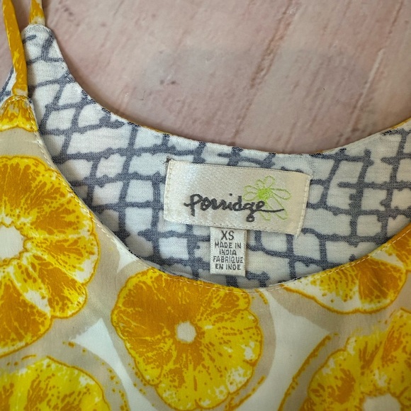 Anthropolgie Porridge Women’s XS Lemons Print Layered Silky Flowy Tank Top - Picture 5 of 9
